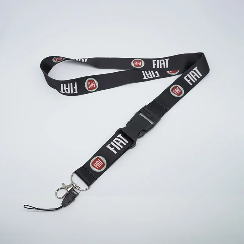 

Lanyard Nylon Printing Emblem Style Black White Red Blue Keychain For Fiat 500 Abarth Punto Stilo Ducato Palio 500L Panda Punto