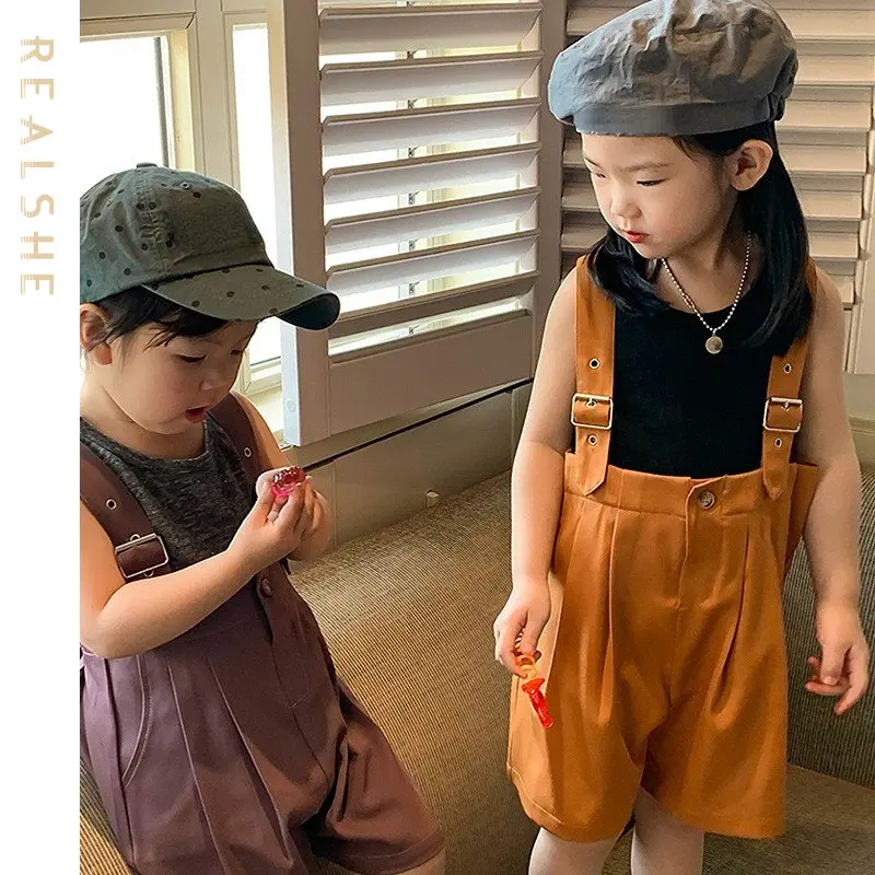 

Children Clothing Jumpsuit 2023 Summer New Boys Girls Casual Baby Kids Clothes Striped Sleeveless Playsuits Clothing