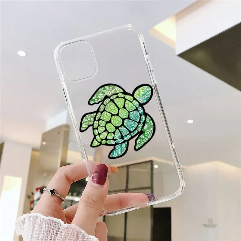 Прозрачный мягкий чехол для телефона с изображением черепахи океана iphone 11 13 12 14 x