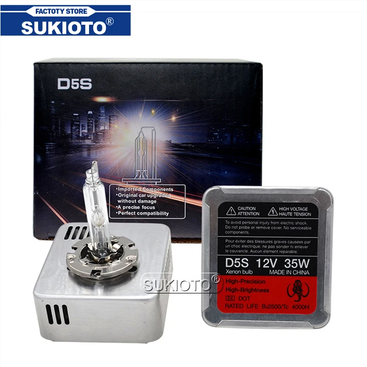 

SUKIOTO 2PCS Genuine High Bright 35W 55W D5S 5500K All In One Xenon HID Headlight Bulb And Ballast 9285 410 171 D5S Car Headlamp