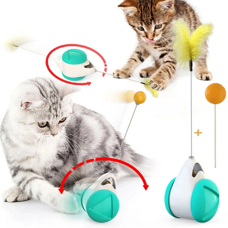 

Tumbler Swing Toys for Cats Kitten Interactive Balance Car Cat Chasing Toy With Catnip Funny Pet Products for Dropshipping