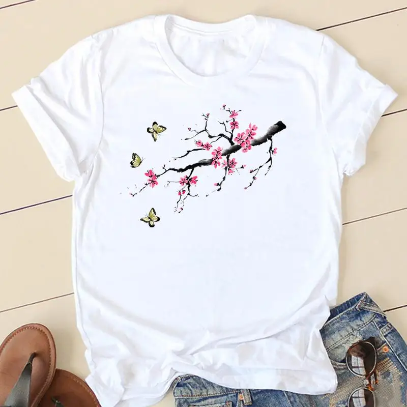 

Clothes T Women Butterfly New 90s Trend Short Sleeve Casual Fashion Tshirt Summer Top Female Tee Shirt Lady Graphic T-shirts