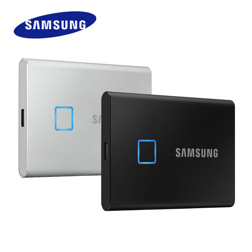 

SAMSUNG Portable SSD T7 Touch USB 3.2 1TB 2TB Type-C External Solid State Disk Hard Drive fingerprint unlock encryption 1050MB/s