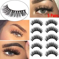 5 pairs natural 3d mink false eyelashes makeup eyelash fake eye lashes faux cils make up beauty wholesale