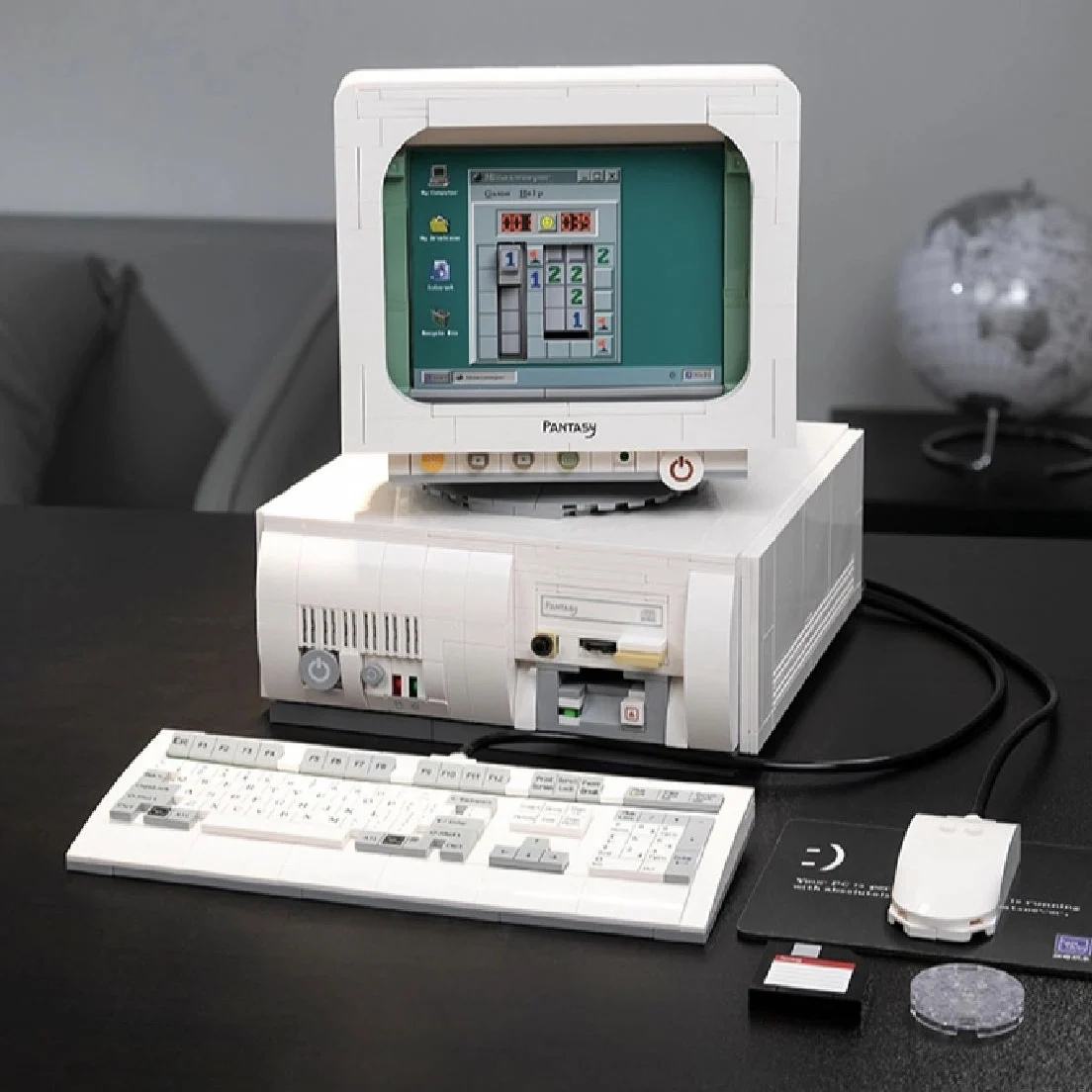 Classic Creative Ideas Old Computer Building Blocks Bricks Game Machine Keyboard MOC Model Kit Education Toys For Adults Kids
