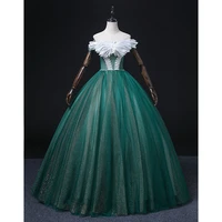 green off the shoulder evening dresses shiny beading lace up prom dress women formal elegant vestidos de gala 2022 robe soir%c3%a9e