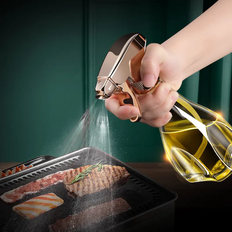 

240ML Glass BBQ Olive Oil Spray Diffuser Kitchen Dispenser Bottle Squirt Container Vinegar Sauce Fuel Injection Pot With Funnel