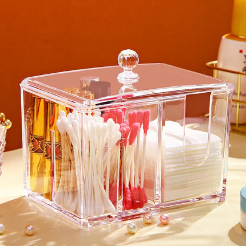 Прозрачная акриловая коробка для ватных палочек портативная хранения