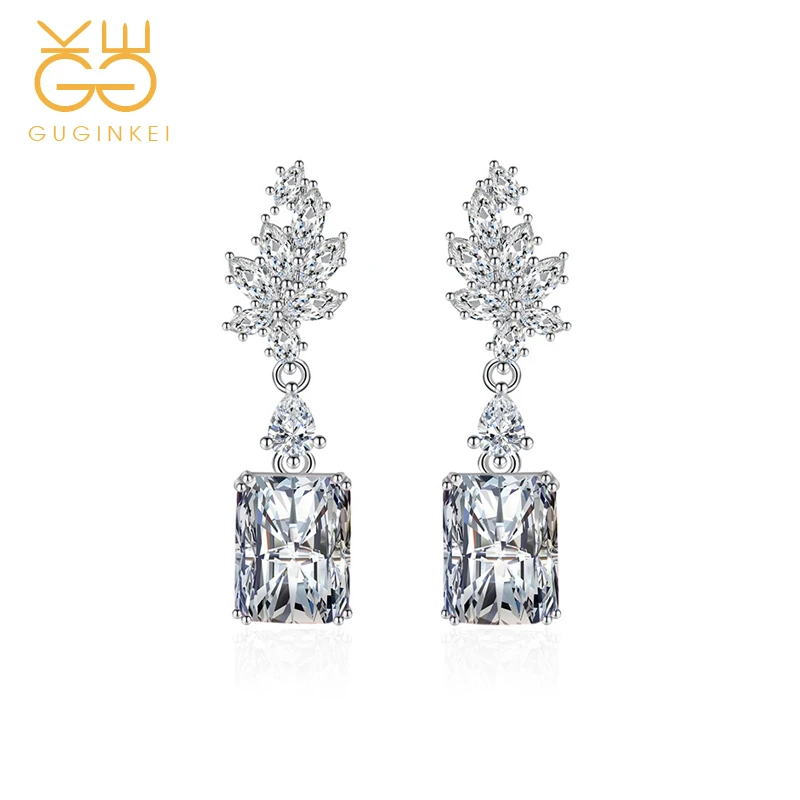 

GUGINKEI Silver Earrings 925 Silver Drop Women Luxury Woman Earring Earings for Women Women's Sterling Jewelry Trend 2022 Fine