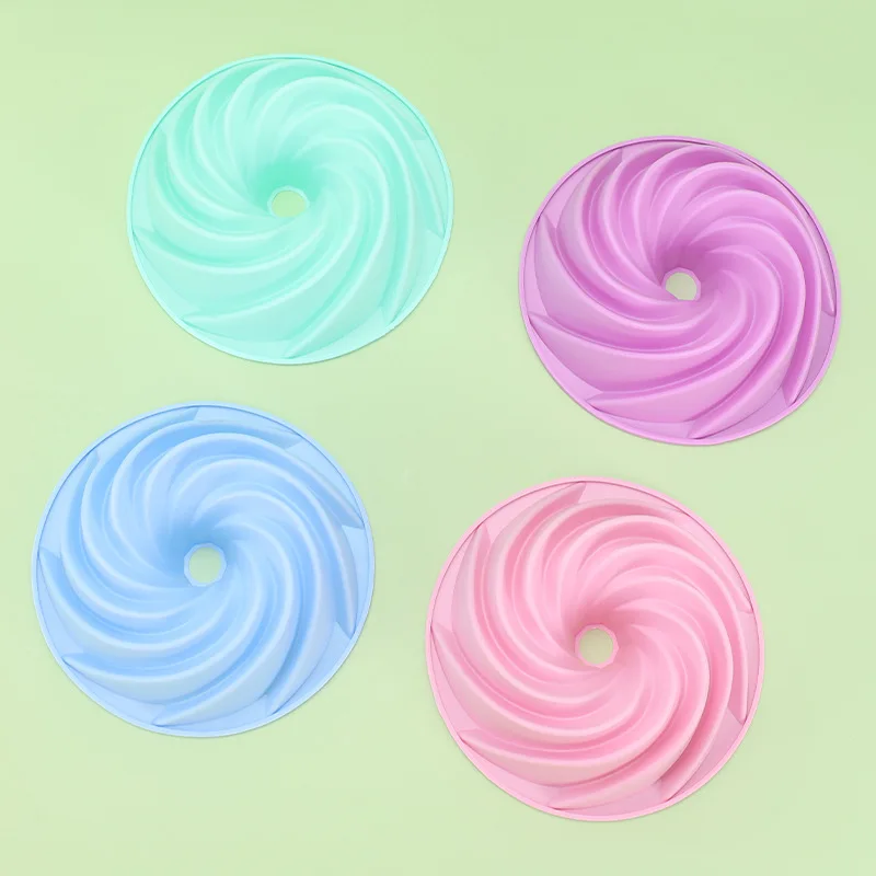 

Baking Tools 1Pcs DIY Homemade Baking Mould Silicone Spiral Cyclone Cake Mould 3D Bread Pastry Hollow Spiral Cake Mould