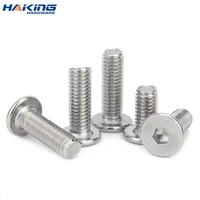 10pcslot 304 stainless steel large flat hex hexagon socket head allen screw m3 m4 m5 m6 m8 furniture screw connector joint bolt