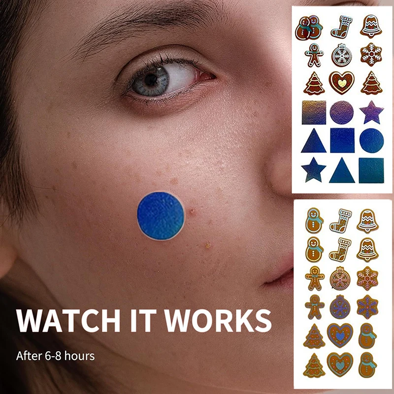 18/36 лазерные цветные рождественские патчи от прыщей невидимые наклейки для