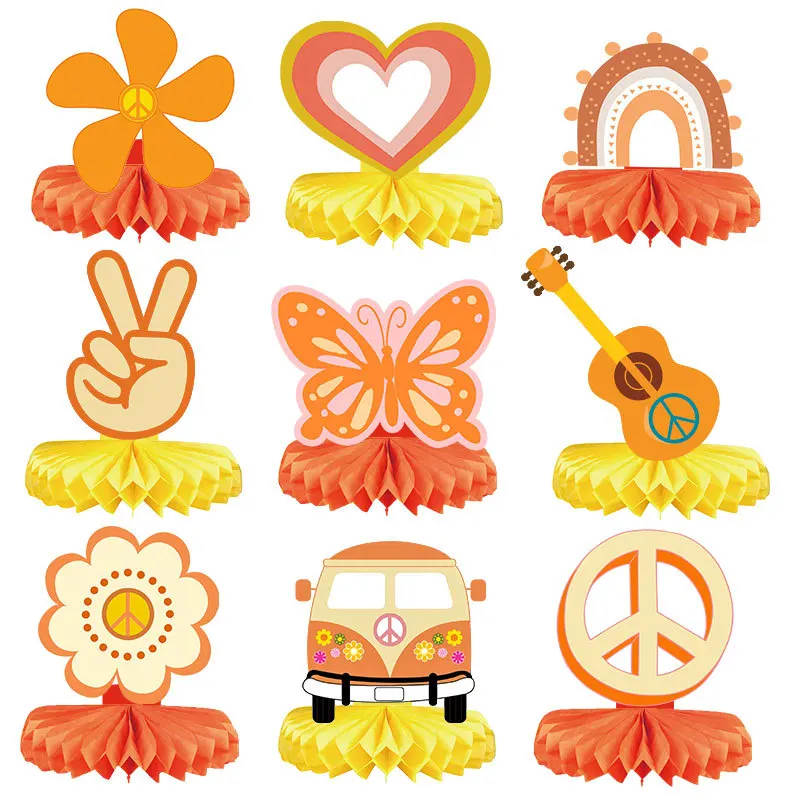 

9 шт. оранжево-желтые шарики в форме сот для детского дня рождения