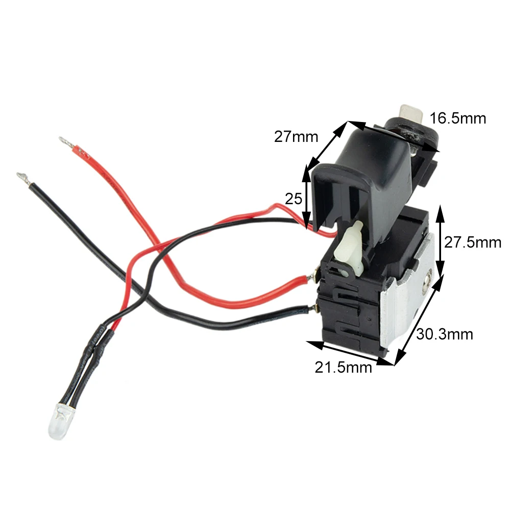 

1Pc Trigger Switch 7.2 V - 24 V Black Convenient For Usage Plastic And Metal With Small Light Workshop Equipment