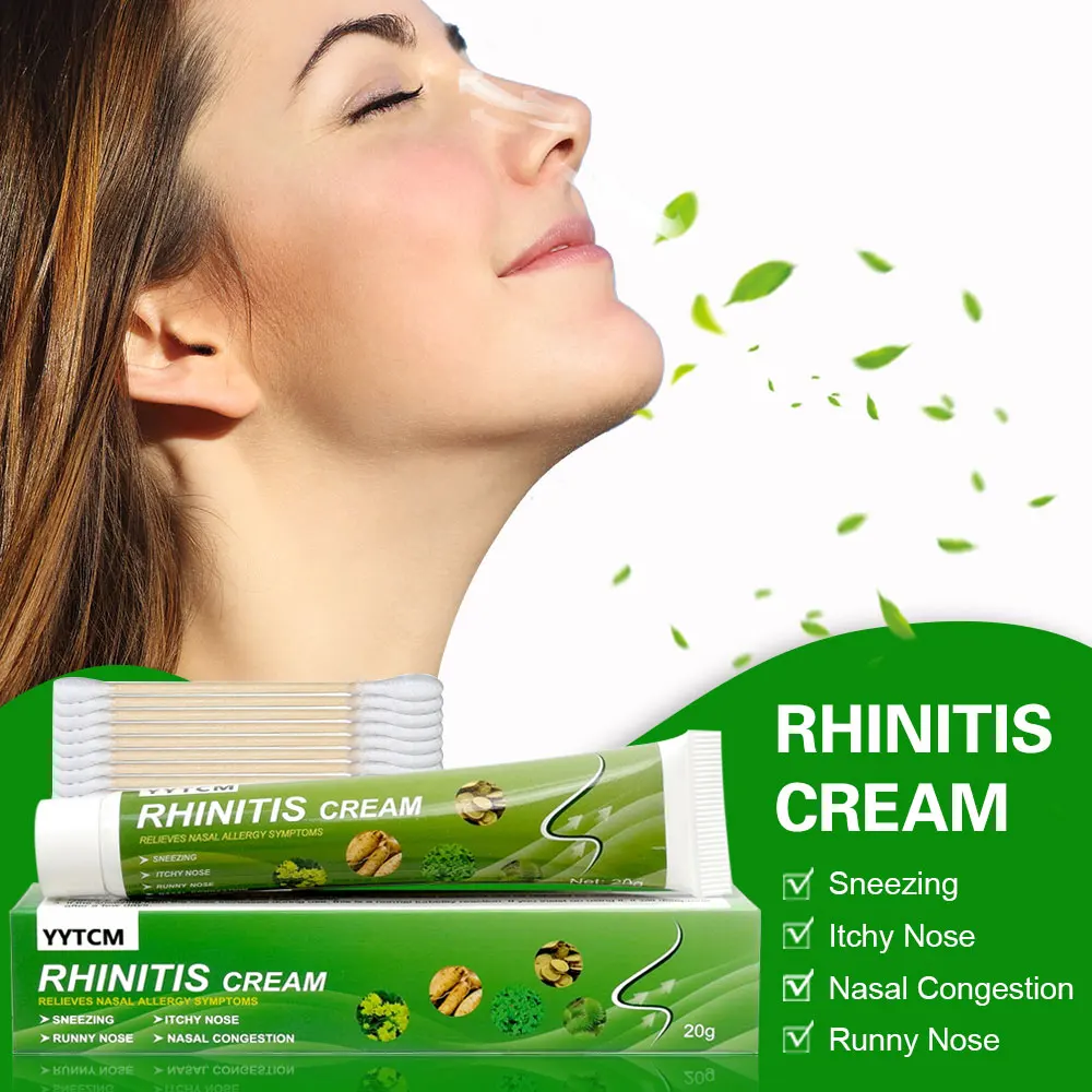 

YYTCM Rhinitis Nose Nasal Cream Sinusitis Treatment Ointment Allergic Itchy Nos Sneezing Congestion Herbal Sinuses Medical 20g