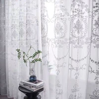 embroidered tulle curtain european style window screen luxury embroidered window screen is suitable for living room and bedroom