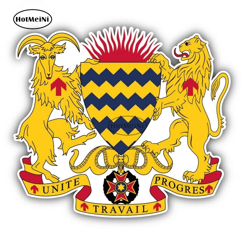 

Автомобильные виниловые наклейки HotMeiNi 13 см, герб в Чаде, водонепроницаемые автомобильные аксессуары, наклейка на мотоцикл, холодильник, RV JDM