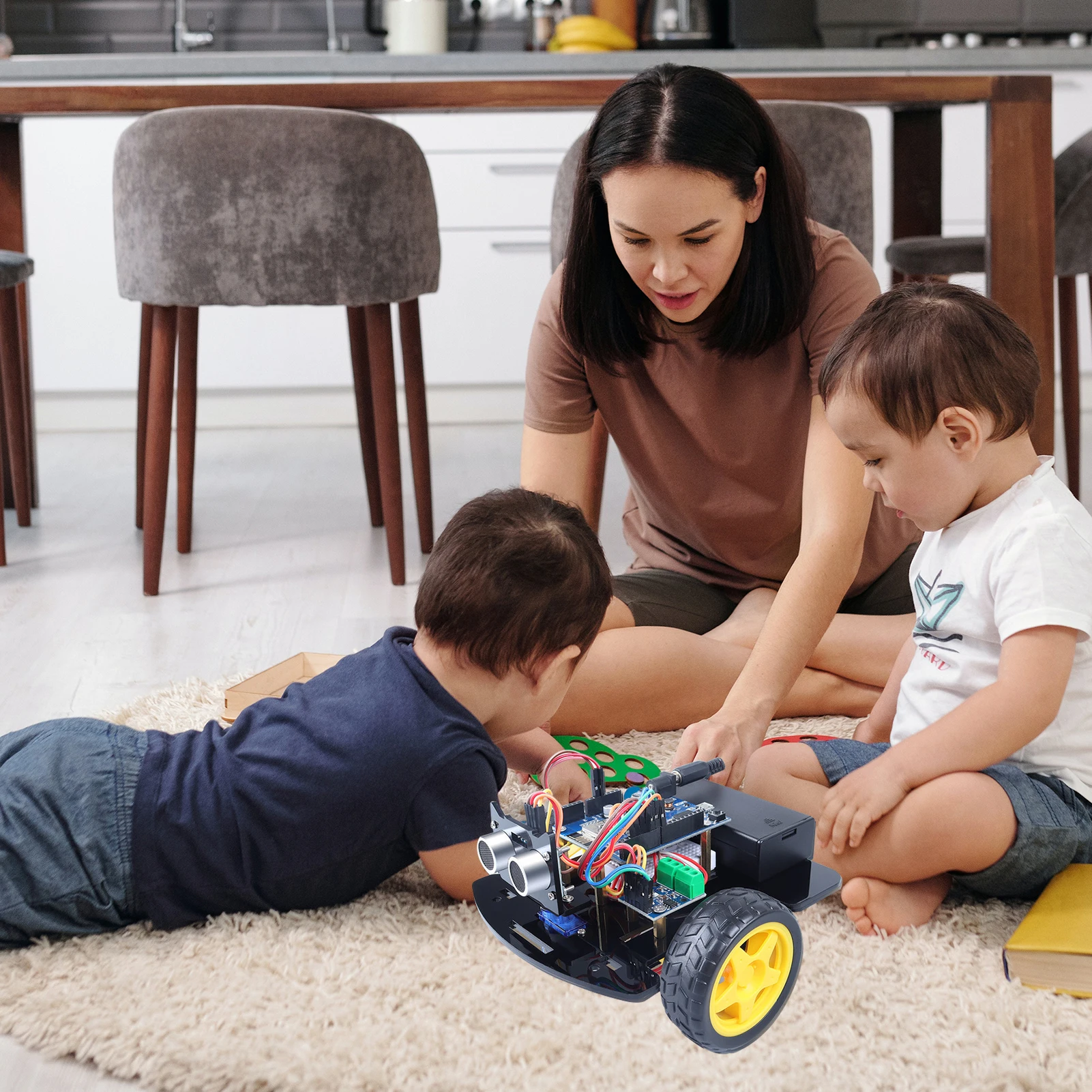 Smart Robot DIY Kit Intelligent Programmable with Arduino System Obstacle Avoidance Tracking STEM Wireless Vehicle | Канцтовары для