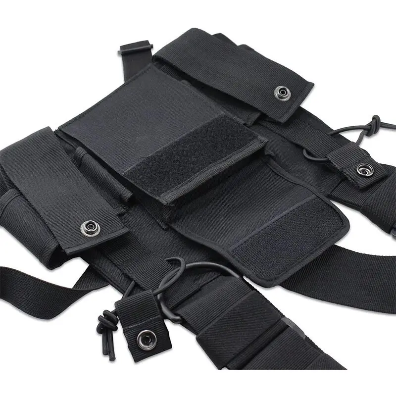 Tactical Vest Military Chest Rig Pack Pouch Harness Walkie Talkie Waist Pack Holster Backpack Airsoft Two Way Radio Hunting Bag
