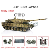 ready to run model heng long 116 yellow 7 0 upgrade metal leopard2a6 rc tank 3889 360 turret toucan remoted vehicle th17650