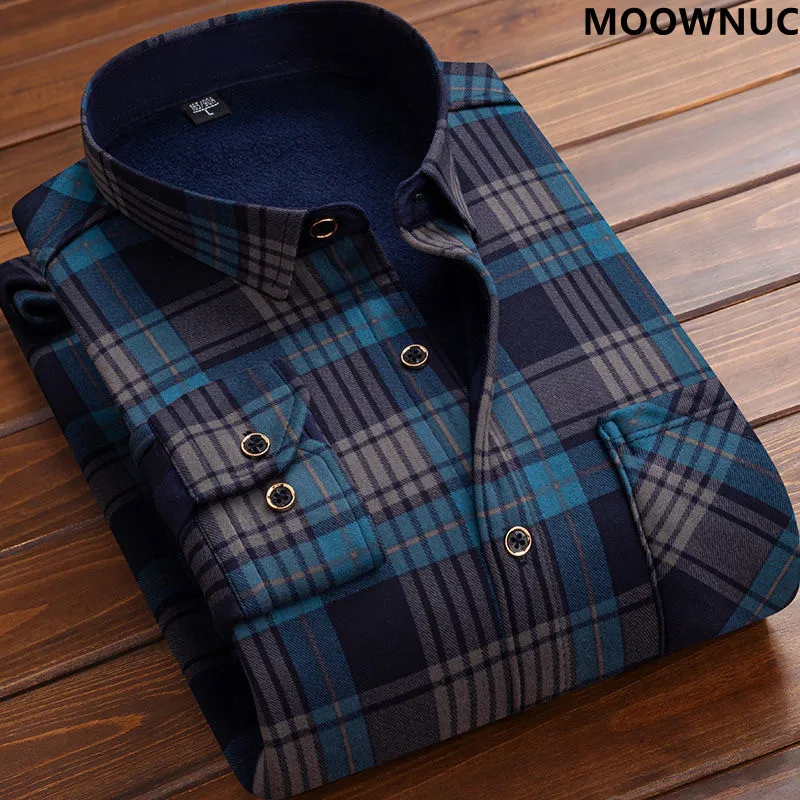 Men's Slim Fit Thickened Warm High-quality Shirts 5xl