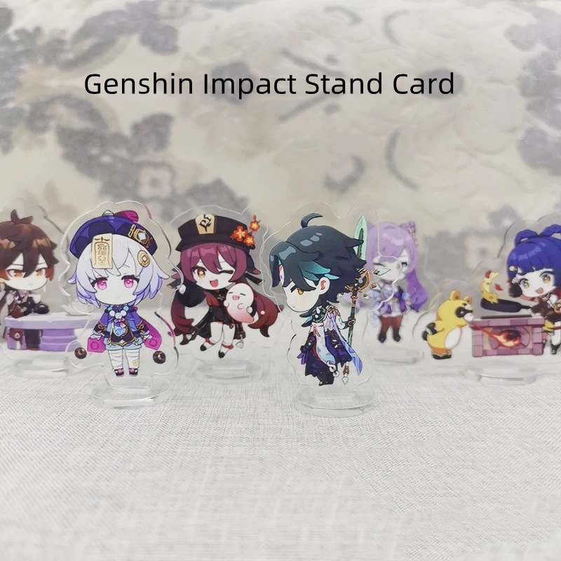 

Anime Genshin Impact Zhongli Cosplay Acrylic Q Version Figure Ganyu Xiao Stand Model Plate Desk Decoration Fans Collection Gift
