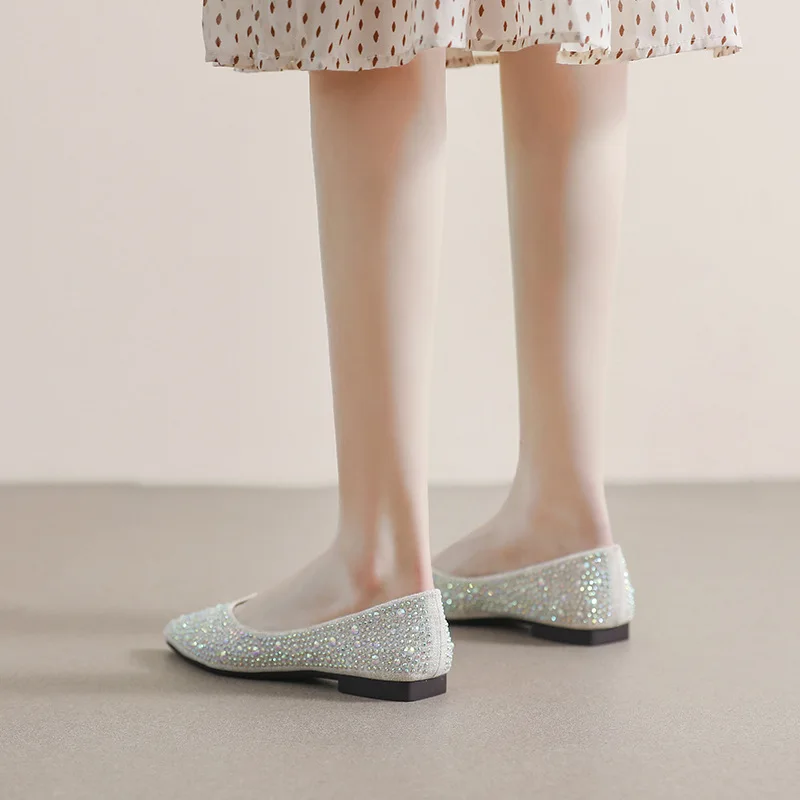 2023 Spring Summer Shoes Women Flats Pointed toe Soft Elegant Ladies Single Shoes Plus Size 42 A4747