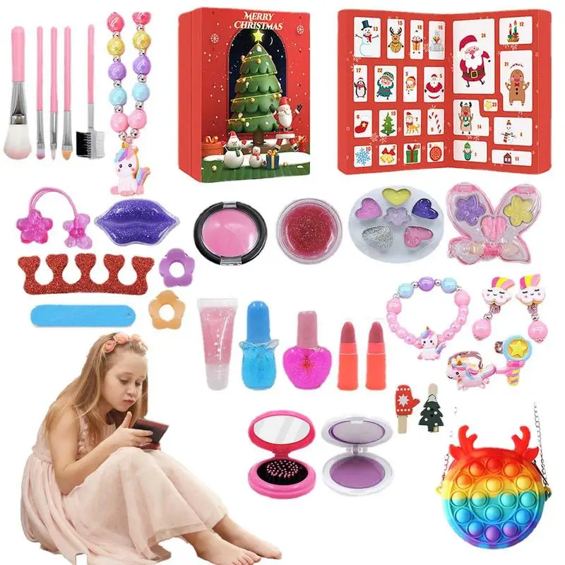 

Girls Advent Calendar | 24 Pcs Christmas Charm Advent Calendar | Countdown Calendar Christmas-Themed DIY Jewelry Cosmetics Manic