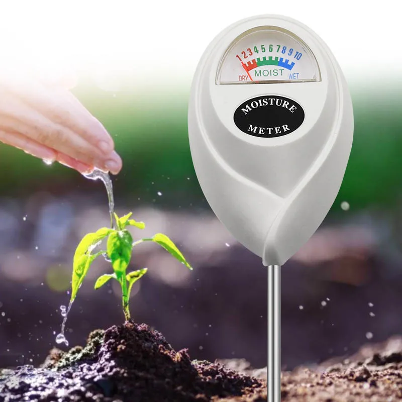 

Silver White Humidometer Home Gardening Measuring Tool Soil Moisture Meter Hygrometer Probe Watering Test Soil PH Meter