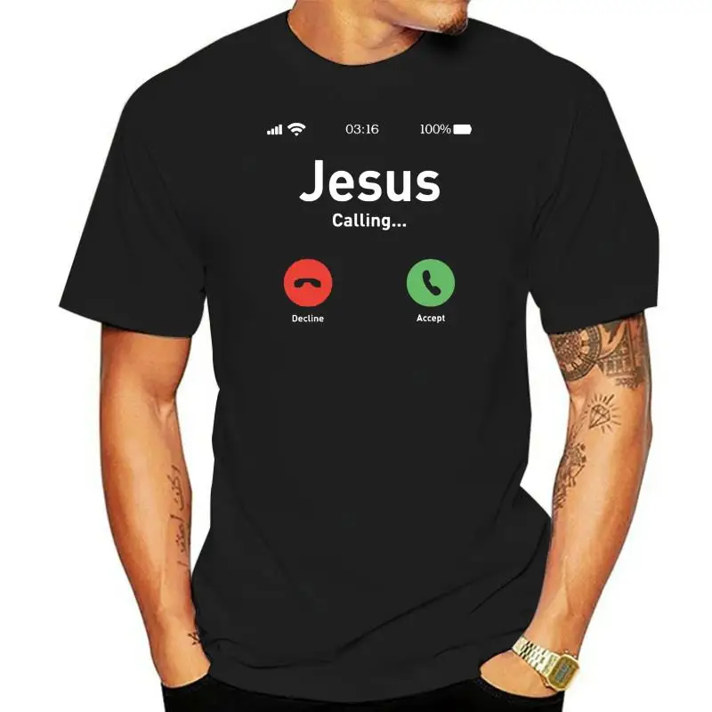 

Kuakauyu Hjn Jesus Calling T Shirt Unisex Calling Accept Or Decline That Is Question Popular Faith Admire Short Sleeved T-Shirt