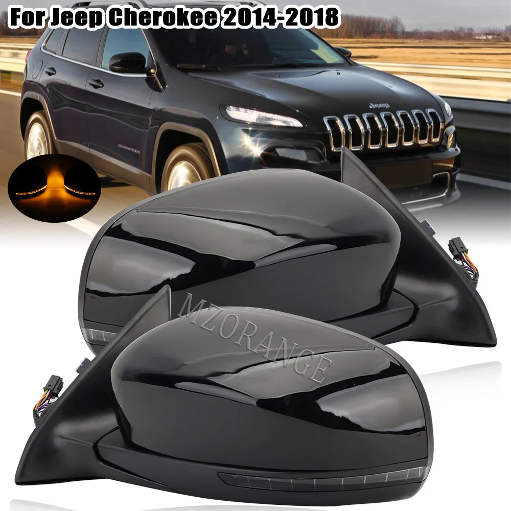 Зеркало заднего вида в сборе для Jeep Cherokee KL 12 Wire Black 2014 2015 2016 2017 2018