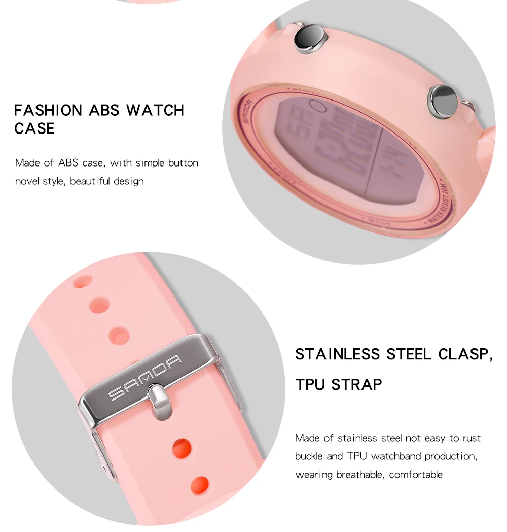 2023 SANDA Brand Men Sports Watches Fashion Chronos Countdown Waterproof LED Digital Watch Man Military Wrist Luminous Men Watch