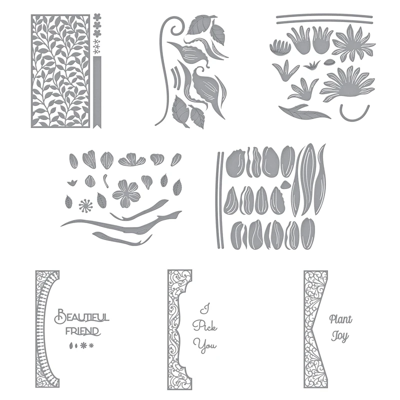 

New 2022 Half Slimline Diamond Layered Tulips Daisies Cutting Dies Scrapbooking Paper Making Embossing Frame Card Craft No Stamp