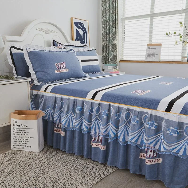 Household Cotton Single-piece Bed Skirt Hat 2-in- Thick