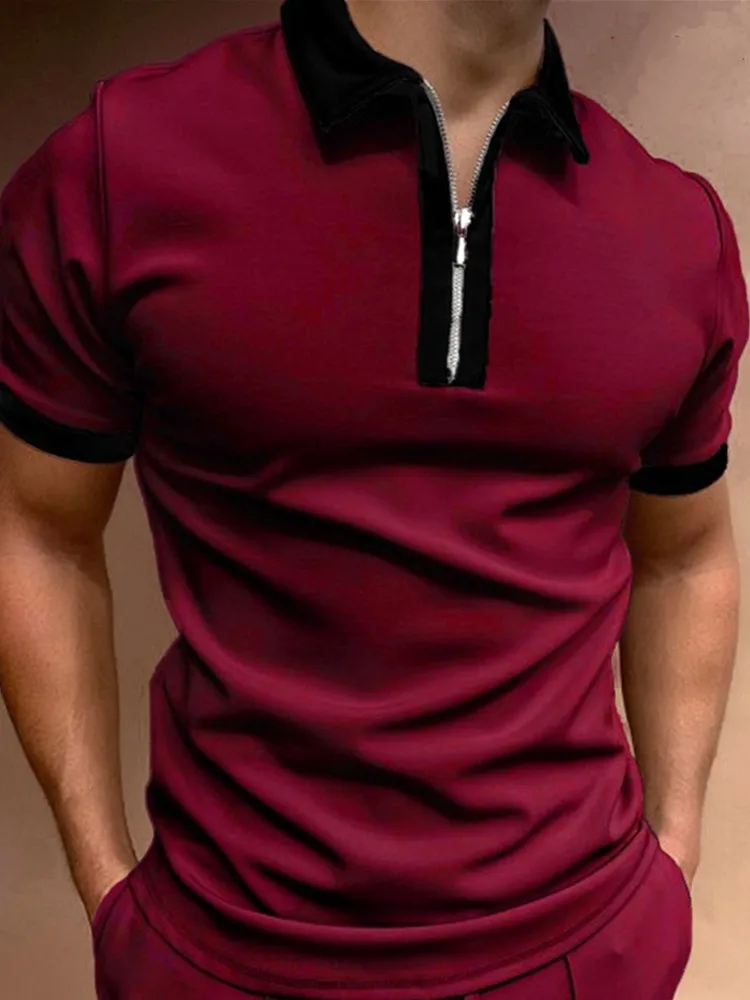 

2022 Men's Luxury Summer New Polo Shirts Short Sleeves Oversized Loose Zipper High Quality T Shirt Top US Size S-3XL