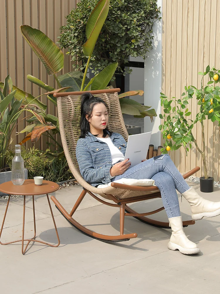 

Rocker chair, lounge chair, adult leisure, lazy person, leisure balcony, sofa chair, household living room, outdoor rattan chair