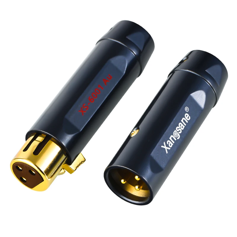 

4Pcs XLR Plug 3 Pin Gold-plated Copper High-end Connector for DIY Audio Balanced Cable Adapter