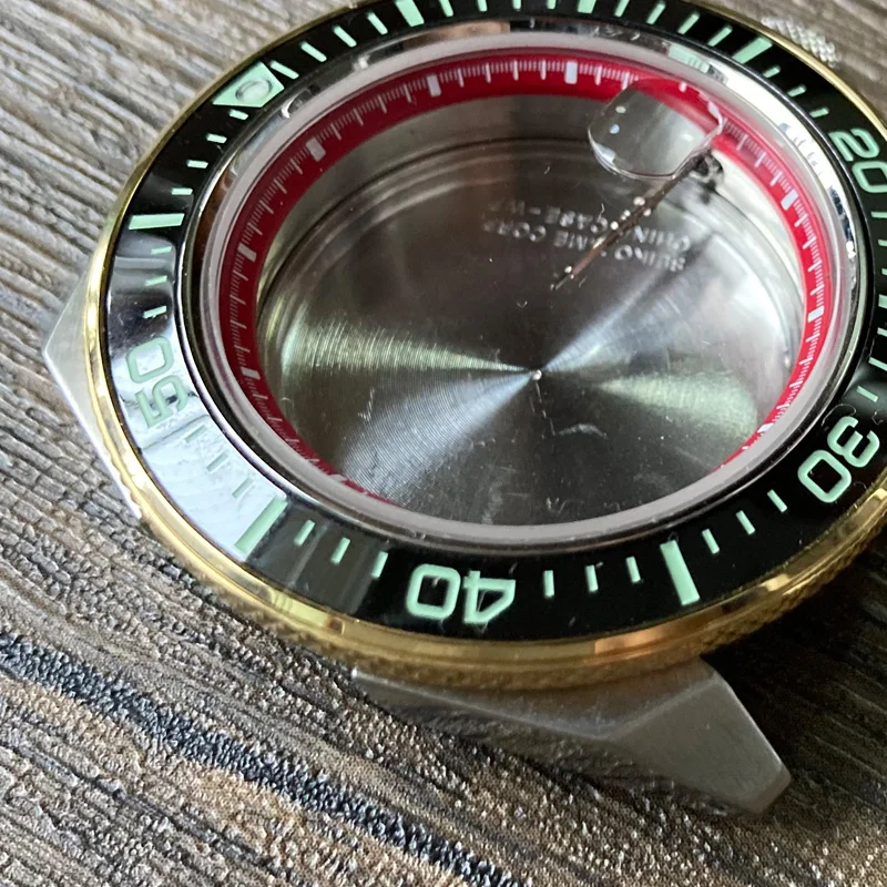 Watch Modify Parts Solid 42mm Stainless Steel Samurai Case Black Green Insert Suitable For NH35/36/4R/6R Movement