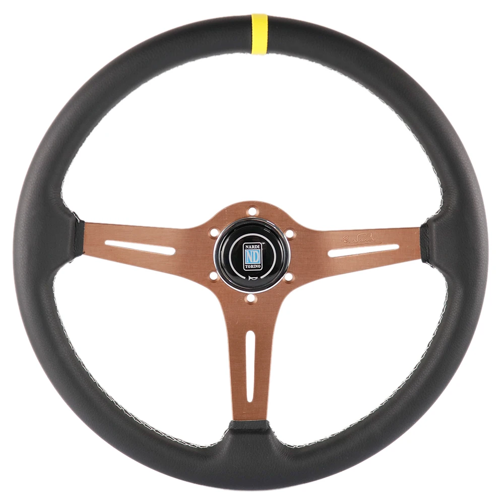 

Italy ND 370mm/14.5inch Racing Car Real Leather Drifting Steering Wheel