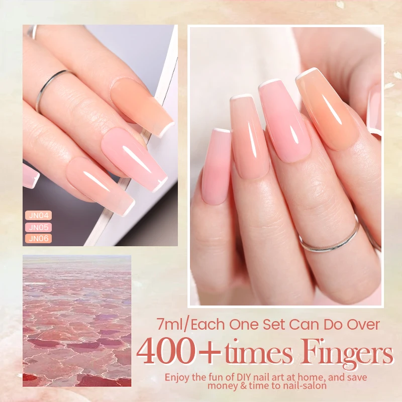 Полупрозрачный розовый полуперманентный Гель-лак для ногтей BORN PRETTY Желейный