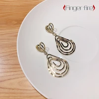 fashion sophisticated personality gold plated multilayer earrings banquet anniversary jewelry