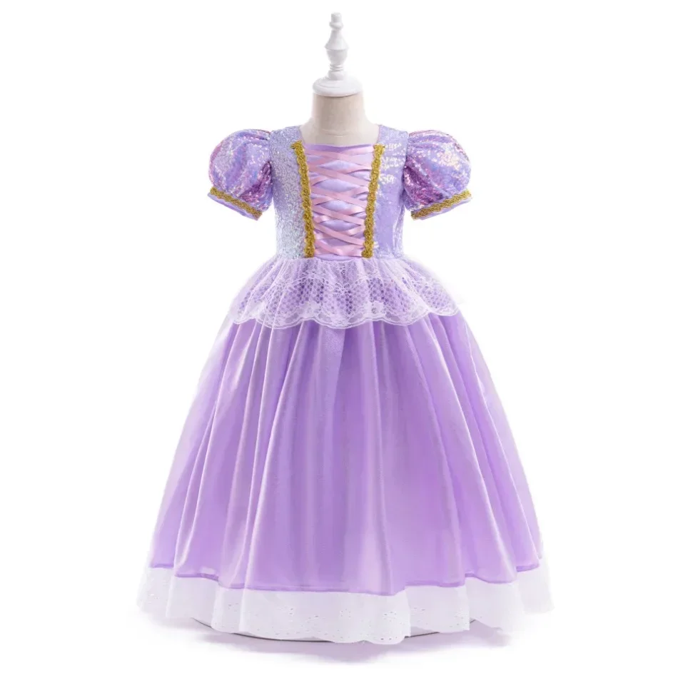 Платье принцессы Рапунцель для детей на день рождения карнавал Хэллоуин