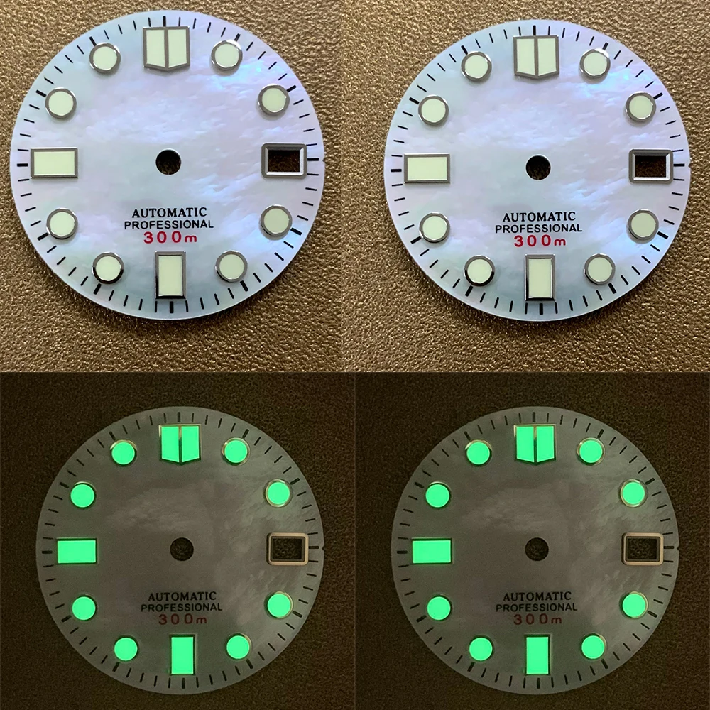 

28.5mm NH35 Dial Watch Faces Replacement Green Luminous Watch Dial For NH35 Automatic Movement