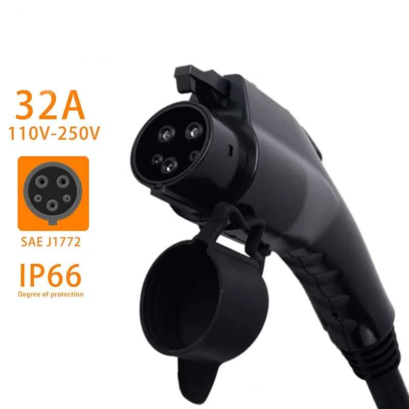 

Вилка зарядного устройства для электромобилей SAE J1772, разъем типа 1, 16 А, 3,5 кВт, 32 А, 7 кВт для зарядной станции для электромобилей, EVSE Wallbox