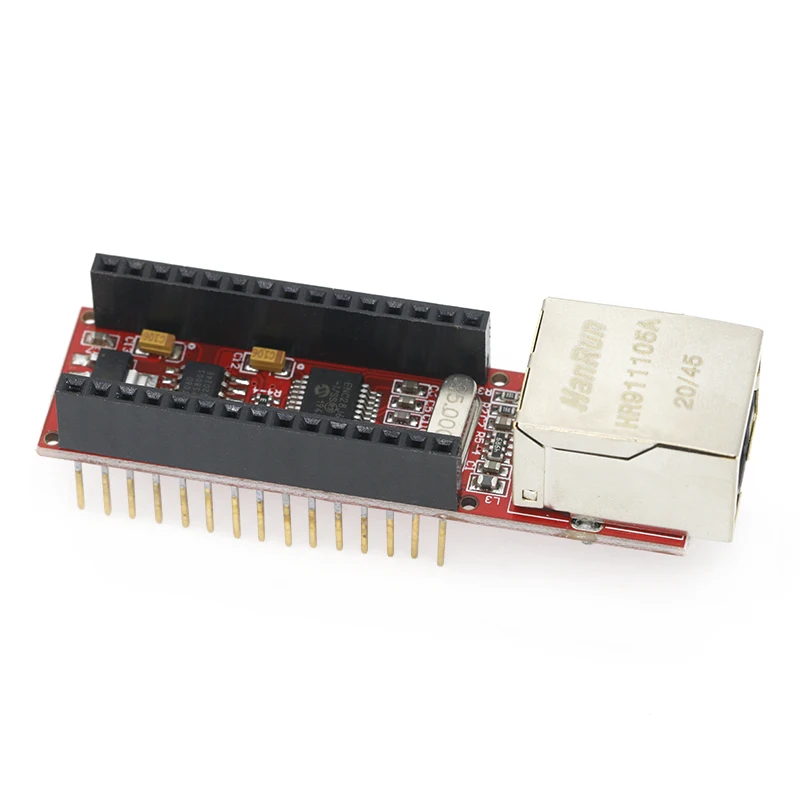Фото Nano V3 Ethernet щит ENC28J60 микрочип HR911105A Ethernet веб-сервер плата модуль для Arduino Nano 3,0 №5