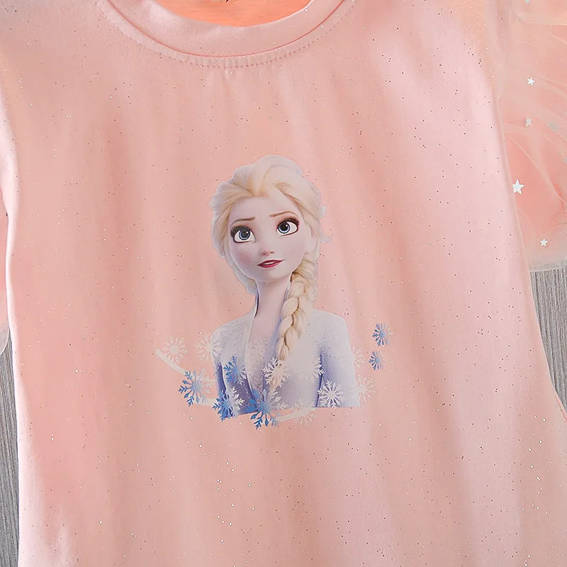 Модная летняя детская одежда кружевная футболка с коротким рукавом и