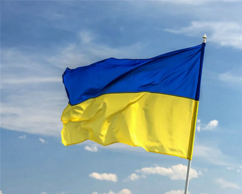 

Hot Selling Ukraine Trident Flag 150X90CM Banner 100D Polyester Custom Grommets National Day Advertising Promotion Flying