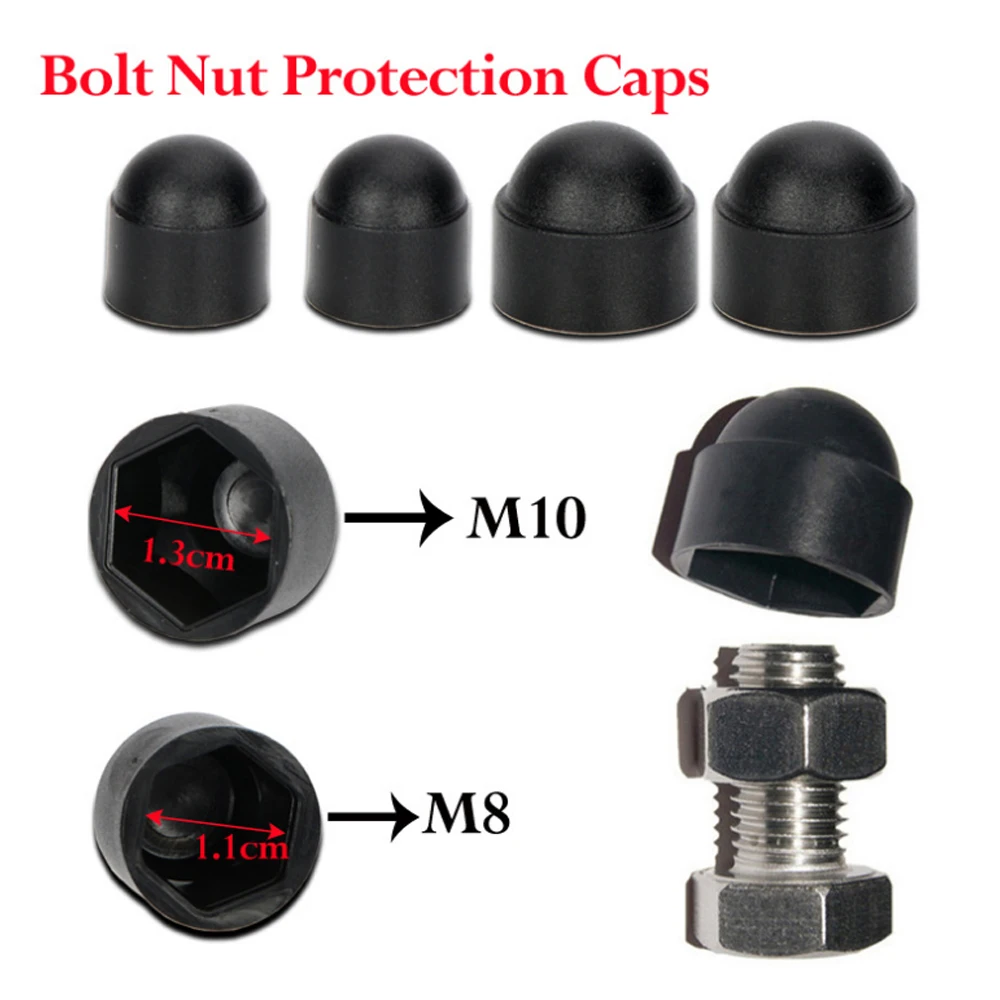 

10Pcs M8 M10 Car Bolt Nut Dome Protection Caps Covers Exposed Hexagon Plastic For Audi Bmw Auto Interior security Accessories