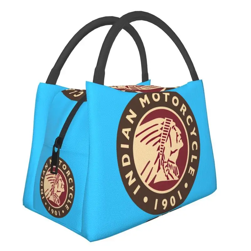 

Personalized Custom Indian Motorcycle Memes Insulated Lunch Bags for Camping Travel Resuable Cooler Thermal Bento Box Women