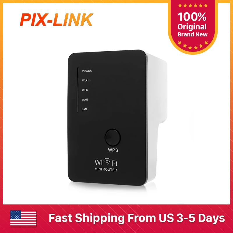 

PIXLINK 300Mbps Router Wireless Wifi Repeater Network Range Signal Antennas Booster Extender Wi-Fi With Power Control WR02B